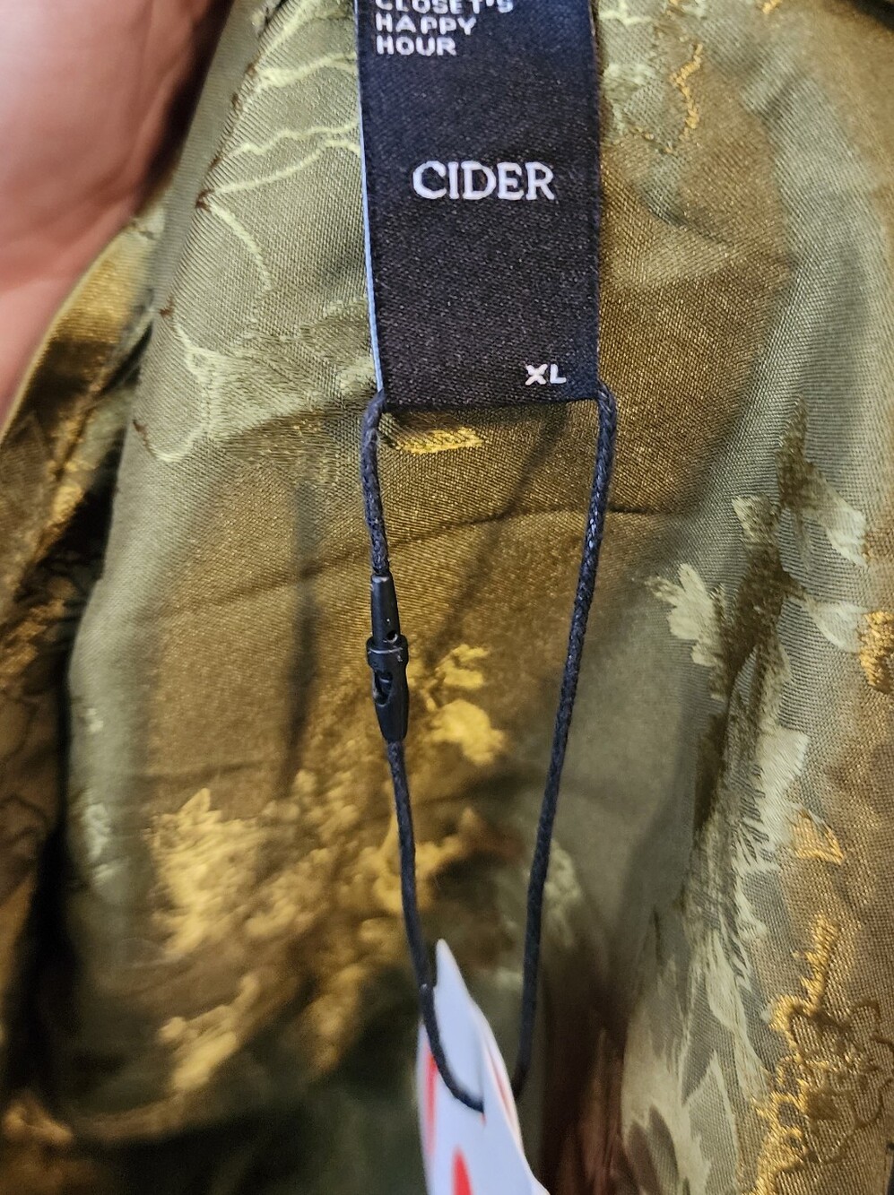 Cider XL Green Gold Floral Brocade Sleeveless Dress Top NWT - Picture 5 of 6